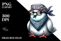 Funny Dove Bandana Fancy es | Sublimation Product Image 2