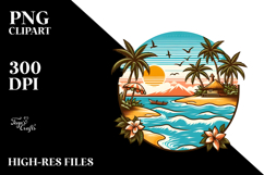 Retro Tropical Island Beach, 20 oz Tumbler Product Image 2