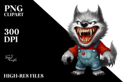 Funny Werewolf Watercolor PNG Product Image 2
