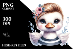 Cute Baby Swan with Cool Haircut PNG Product Image 2