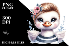 Cute Baby Swan with Cool Haircut PNG Product Image 2