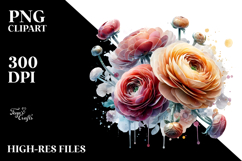 Ranunculus, White PNG Product Image 2