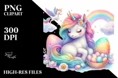 Colorful Pastel Baby Unicorn | Clipart Product Image 3