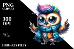 Dancing Baby Owl in Winter Outfit, Transparent PNG Product Image 1