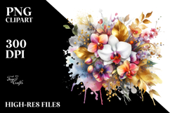 Colorful Bouquet with Orchid Splash | Clipart Product Image 2