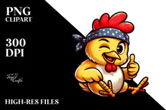Silly Chicken with Bandana PNG Product Image 2