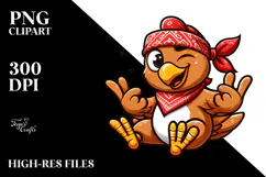 Silly Chicken with Bandana PNG Product Image 2