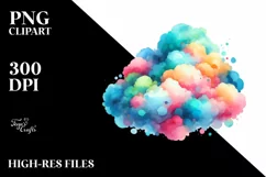 Colorful Cloud Baby Hummingbird | Clipart Product Image 1