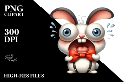 Goofy Cartoon Rabbit with Bow Tie PNG Product Image 2