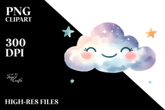 Whimsical Smiling Cloud PNG Product Image 2