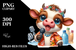 Cute Baby Cow Dressed for the Beach PNG Product Image 2