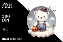 Cute Baby Polar Bear, Colorful PNG Product Image 3