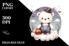 Cute Baby Polar Bear, Colorful PNG Product Image 2