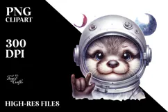 Cute Baby Otter with Rocker Look PNG Product Image 2