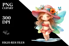 Colorful Fairy with Beachwear | Clipart Product Image 1