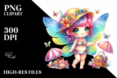 Colorful Fairy with Beachwear | Clipart Product Image 3