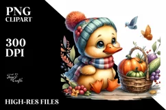 Colorful Baby Duck with Vegetables | Clipart Product Image 3