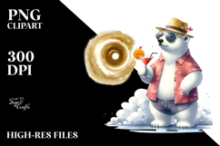 Funky Polar Bear with Beachwear PNG Product Image 2
