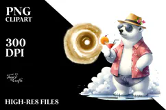 Funky Polar Bear with Beachwear PNG Product Image 2