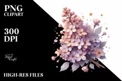 Shiny Lilac Golden Watercolor Splash | Clipart Product Image 1