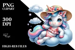 Cute Baby Unicorn Beachwear from Lofty Cloud | Clipart Product Image 3