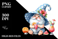 Summer Gnome with Cocktail PNG Product Image 2