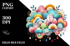 Simple Colorful Whimsical Cloud PNG Product Image 2
