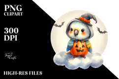Cute Baby Parrot Standing on Moon, Transparent PNG Product Image 2