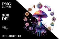Vibrant Celestial Mushroom PNG Product Image 2