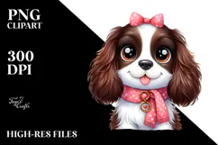 Happy Cute English Springer Spaniel Dog, Watercolor Design Product Image 2