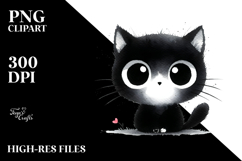 Funny Simple Black Cat PNG Product Image 2