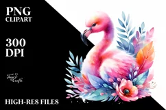 Vibrant Baby Flamingo | Clipart Product Image 1