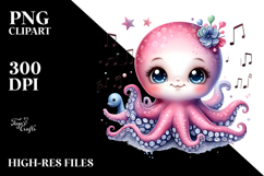 Energetic Octopus PNG Product Image 2