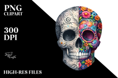 Colorful Splash Skull Painting, Transparent PNG Product Image 2