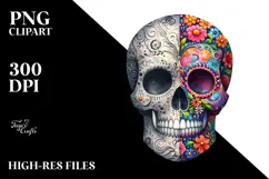 Colorful Splash Skull Painting, Transparent PNG Product Image 2
