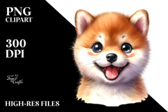Watercolor Baby Shiba Inu PNG Product Image 2