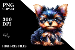 Watercolor Expressive Yorkshire Terrier PNG Product Image 2