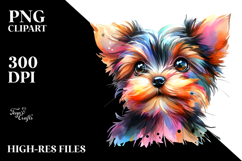 Expressive Baby Yorkshire Terrier, Watercolor PNG Product Image 2