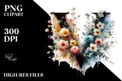 Grungy Spring Flowers V Painting, Transparent PNG Product Image 2