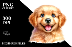 Happy Golden Retriever Baby PNG Product Image 2