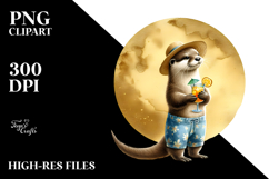 Cute Otter with Beachwear PNG Product Image 2