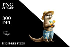 Otter Wearing Beachwear, Transparent PNG Product Image 2