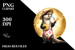 Otter Wearing Beachwear, Transparent PNG Product Image 2