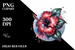 Glossy Hibiscus Made of Shiny Material | Sublimation Clipart Product Image 3