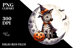 Retro Baby Zebra on Moon, High-Quality PNG Product Image 2
