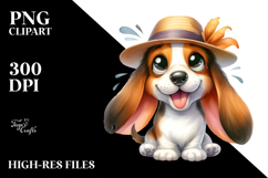 Happy Baby Cartoon Basset Hound, Clipart PNG Product Image 2