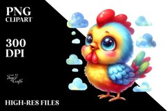 Sitting Cloud Rooster PNG Product Image 2