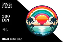 Retro Tropical Rainbow Sunset, 20 oz Tumbler Product Image 2