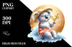 Cute Koala with Beachwear PNG Product Image 2