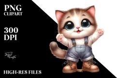 Expressive Baby Cat Standing Up | Clipart Product Image 1